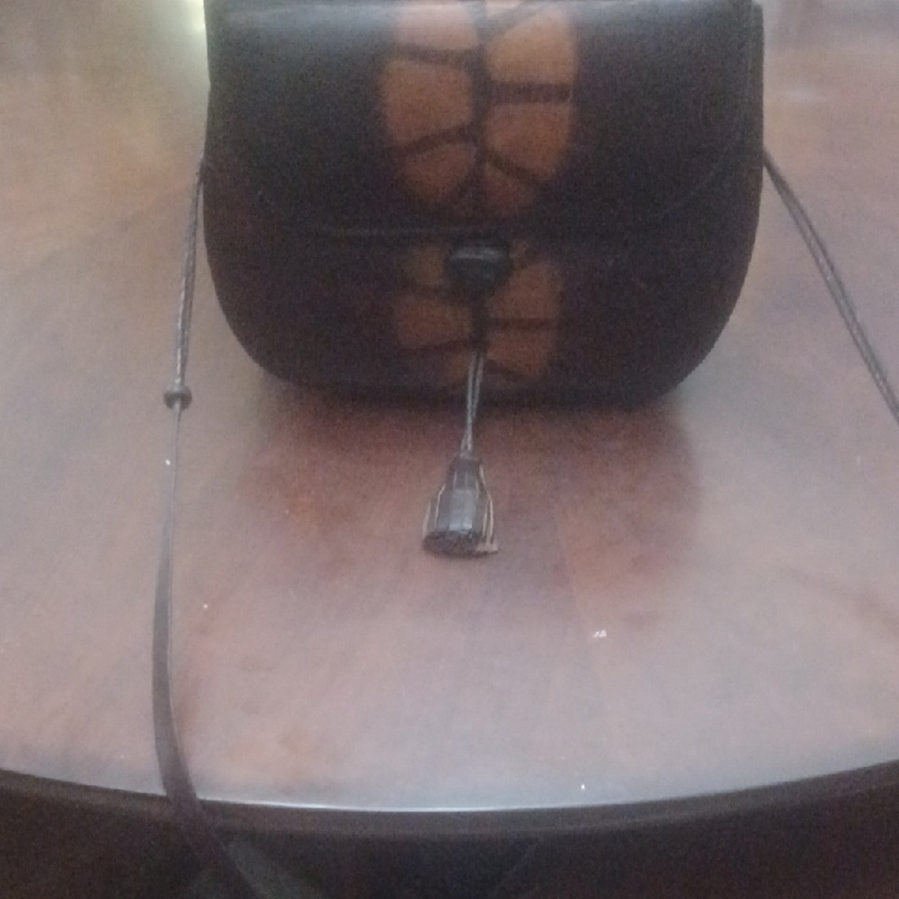 Elegant Black and Brown Crossbody Bag